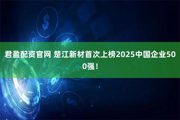 君盈配资官网 楚江新材首次上榜2025中国企业500强！